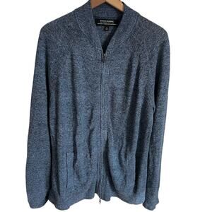 Banana Republic Luxury Linen Knit Zip Cardigan Sweater Men’s XL Slate Blue